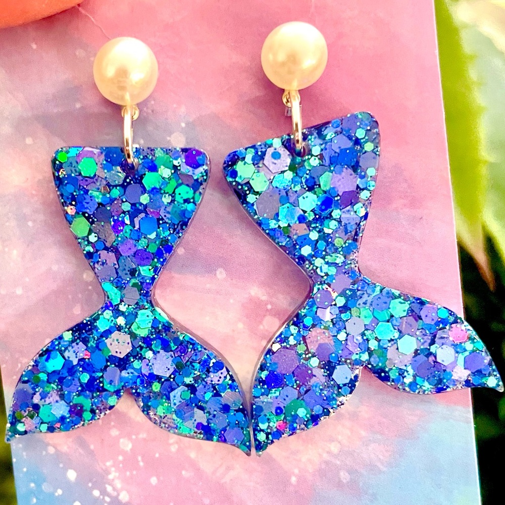 Mermaid Tail Acrylic Earrings